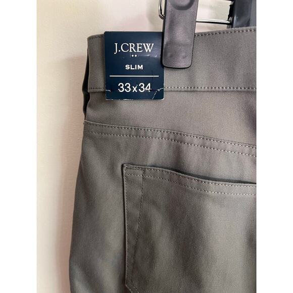J. Crew Flex Slim-Fit Straight Leg Five-Pocket Tech Pants Metropolis 33 x 34 NWT - Picture 7 of 10